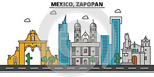 Mexico, Zapopan. City skyline, architecture, buildings, streets, silhouette, landscape, panorama, landmarks, icons