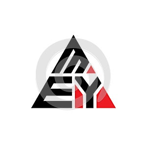 MEY triangle letter logo design with triangle shape. MEY triangle logo design monogram. MEY triangle vector logo template with red