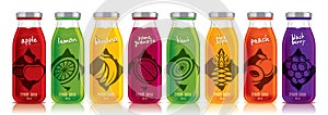 Ready design vector juice, fruit bottle set