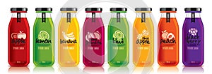 Ready design vector juice, fruit bottle set