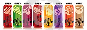 Ready design vector juice, fruit bottle set