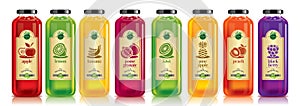 Ready design vector juice, fruit bottle set
