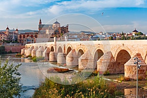 Mezquita and Roman bridge in Cordoba, Spain