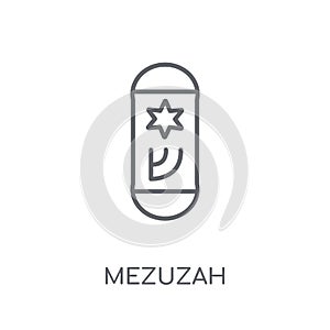 Mezuzah linear icon. Modern outline Mezuzah logo concept on whit