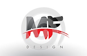 MF M F Brush Logo Letters with Red and Black Swoosh Brush Front photo