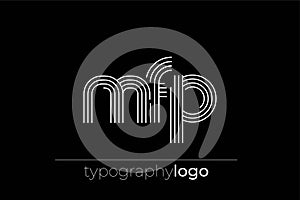 MFP modern geometric typography logo