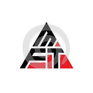MFT triangle letter logo design with triangle shape. MFT triangle logo design monogram. MFT triangle vector logo template with red