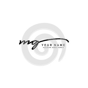 MG Initial Letter Logo - Handwritten Signature Logo