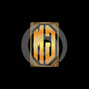 MG Logo Letter Geometric Golden Style