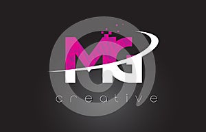 MG M G Creative Letters Design With White Pink Colors