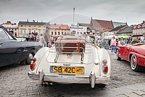 MG 1600, rear view, retro design car. Exhibition of vintage cars