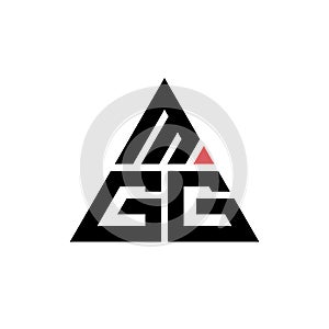 MGG triangle letter logo design with triangle shape. MGG triangle logo design monogram. MGG triangle vector logo template with red