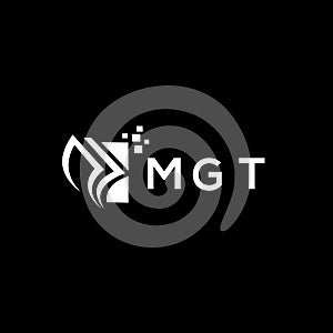 MGT credit repair accounting logo design on BLACK background. MGT creative initials Growth graph letter logo concept. MGT business