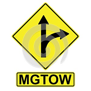 MGTOW Men Go Their Own way vector arrow sign aside Men Go Their Own way