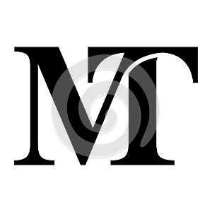 MT letter black logo icon template 1