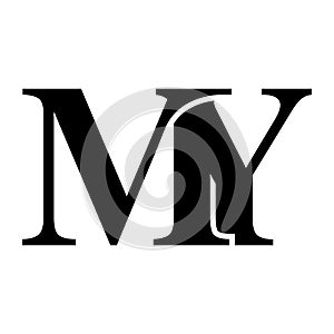 MY letter black logo icon template 1