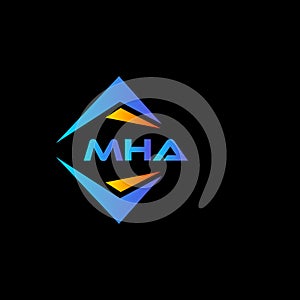 MHA abstract technology logo design on Black background. MHA creative initials letter logo concept