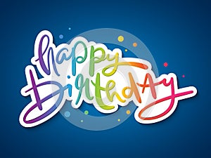 Colorful HAPPY BIRTHDAY hand lettering card