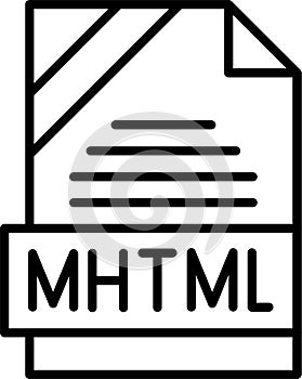 MHTML Outline Vector Icon