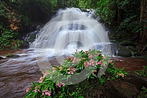 Mhundaeng waterfall Phu Hin Rong Kla; National Park at Phitsanulok, Thailand