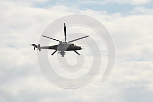 Mi-35P Phoenix transport and combat helicopter at the MAKS-2021 International Aviation and Space Salon in Zhukovsky, Russia