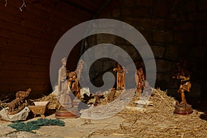 Mi`ilya village, Israel. A  nativity scene