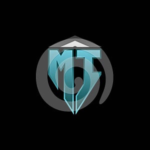 MI Logo Shield Blue Light Style Design