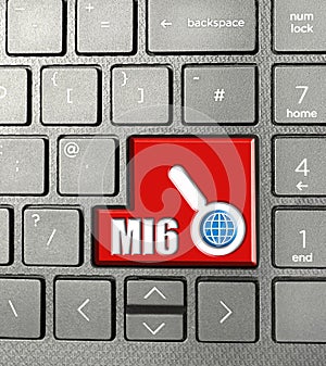 MI6 military intelligence secret service keyboard keys keyword world globe government icon photo