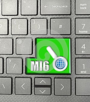 MI6 military intelligence secret service keyboard keys keyword world globe government icon photo