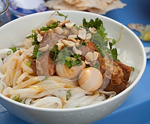 Mi Quang, a traditional food in Vietnam.