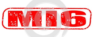 Mi6 stamp on white background