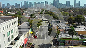 Miami aerials 4k. Calle Ocho drone footage