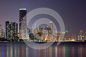 Miami Bayfront Skyline at Night