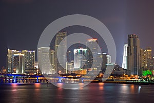 Miami Bayfront Skyline at Night