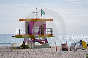 Miami Beach colorful lifeguard stand