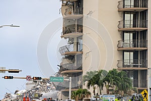 News coverage of the collapse of the Chaplain Towers Surfside Miami Beach