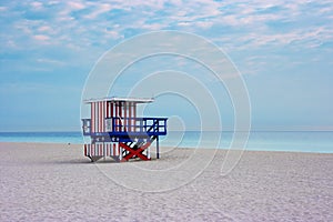 Miami beach, Florida USA. Empty beach