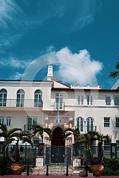 Miami Beach, Florida, USA - May 22, 2020: Versace villa on Ocean Drive. Casa Casuarina private club and boutique hotel