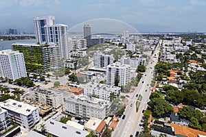 Miami Beach, Florida, USA - View of Alton Road and West Miami Beach Skyline from 12th street onwards