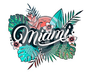 Miami beach hand written lettering