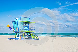 Miami Beach Lifeguard Stand in the Florida sunshine