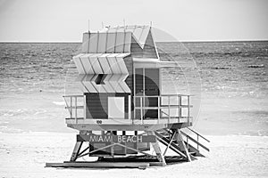 Miami Beach Lifeguard Stand in the Florida sunshine. World famous travel location.