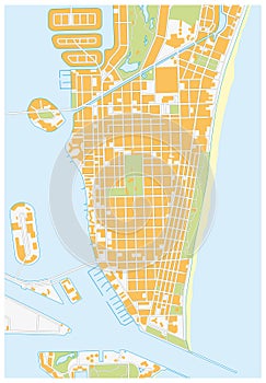 Miami-Beach street map, florida