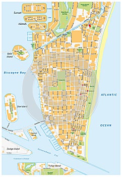 Miami-Beach street map, florida