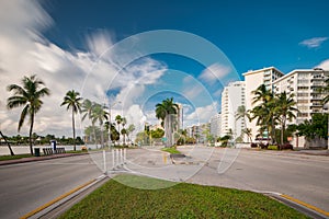 Miami beach view from Collins Avenue 54th Street Facing north