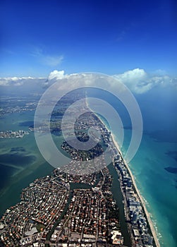 Miami coastline seen from high altitude photo