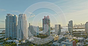Miami Dade. Aerial view of Miami Beach. Skyline of Florida City. Miami aerial view, FL, USA. South Miami Beach.