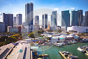 Miami downtown Bayside skyline panoramic view photo