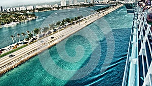 MIAMI - FEB 22: Upper deck of Royal Caribbean cruise ship on Bebruary 22, 2010 in Miami. Royal Caribbean controls a 17 percent