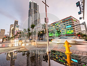 MIAMI - FEBRUARY 25, 2016: City skyline and buildings. Miami wel